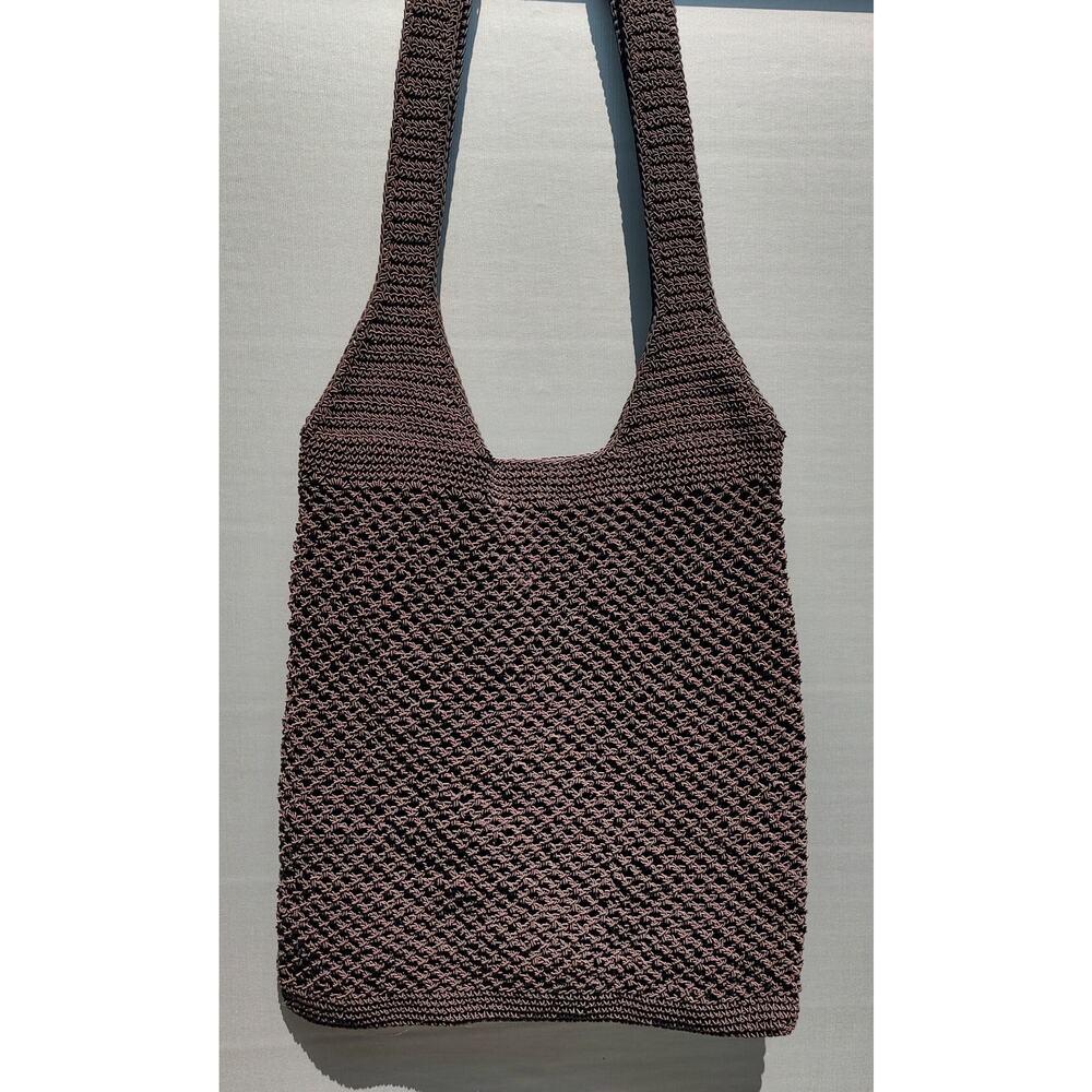 Brown Crochet Hobo Bag w/ Double Shoulder Straps